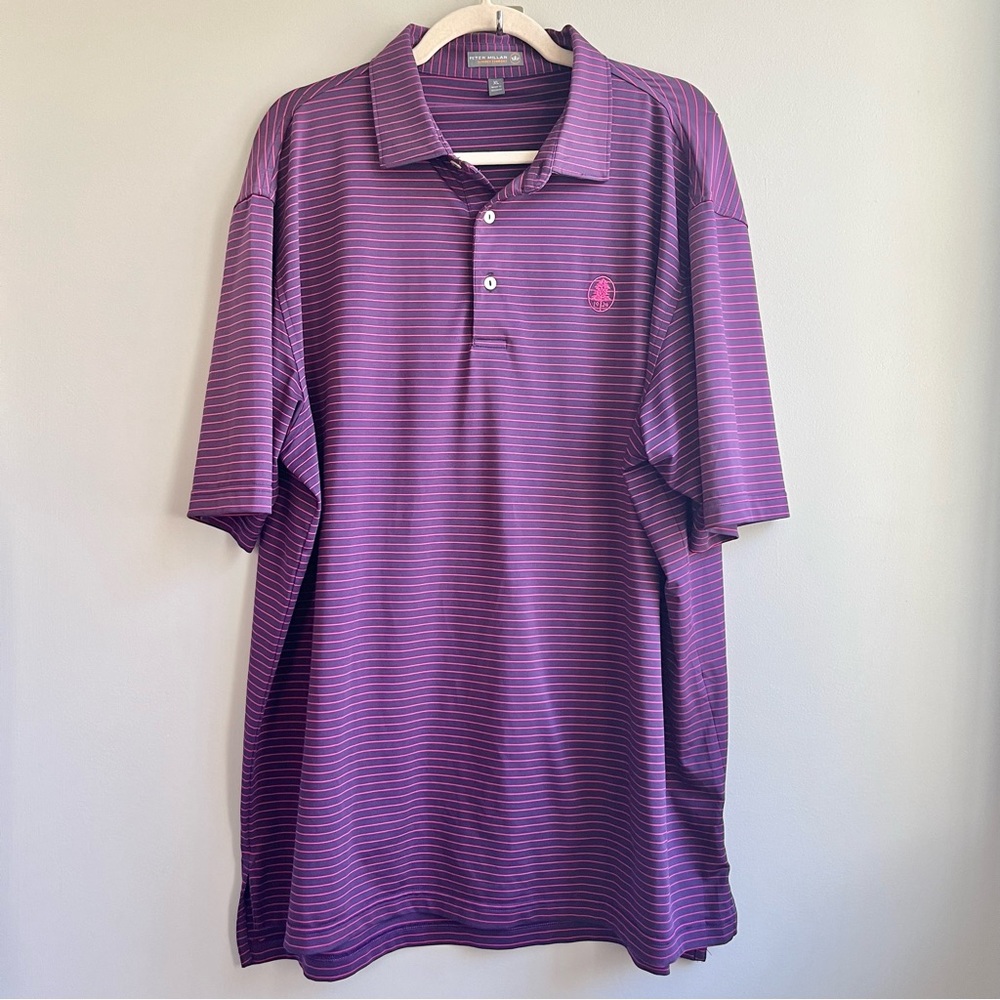 Peter Millar | Purple Stripe Summer Comfort Rockledge Golf Club Performance Polo